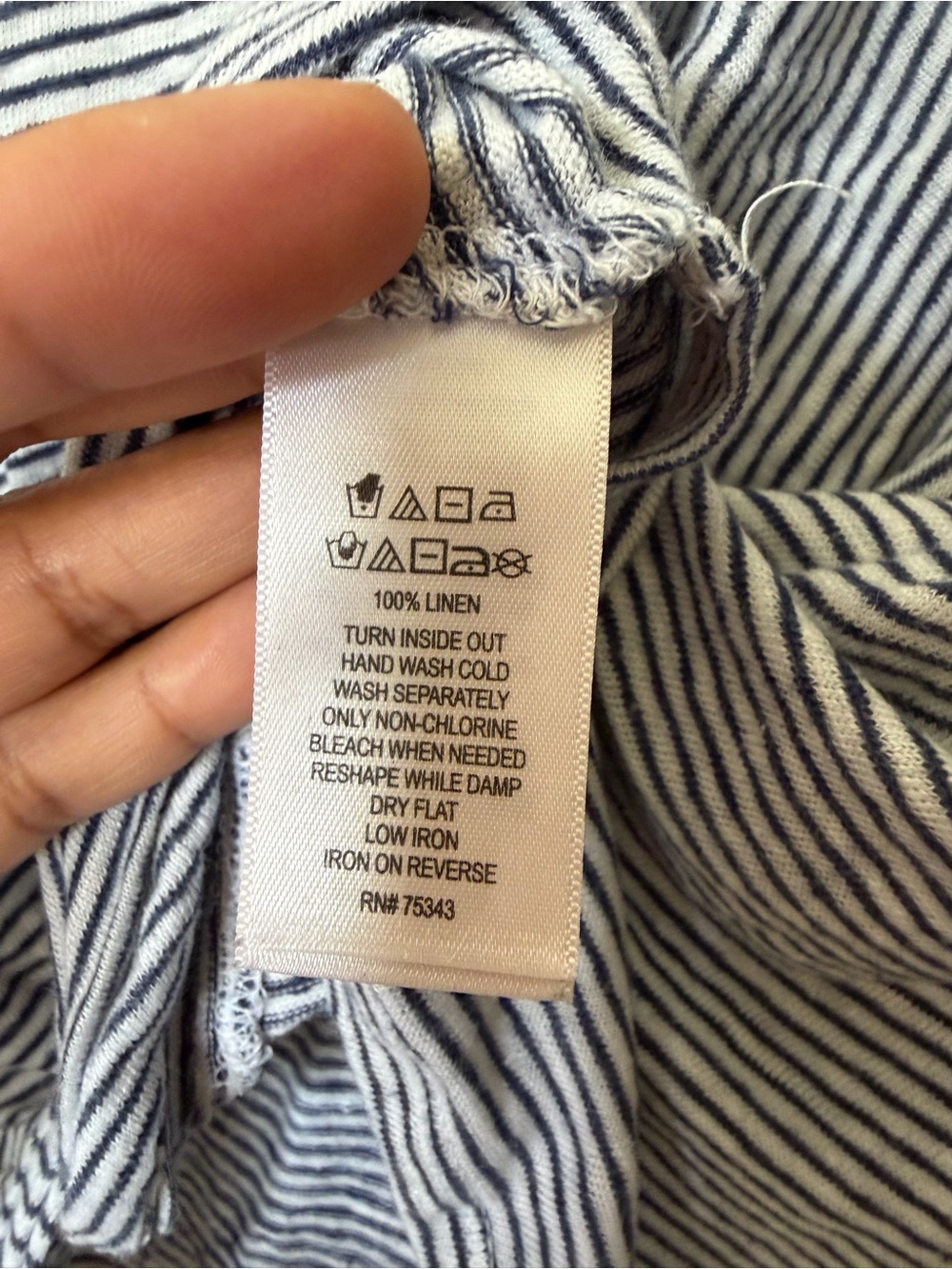 C&C California 100% Linen Striped Twist Front Sleeveless Top Size L - Picture 4 of 6